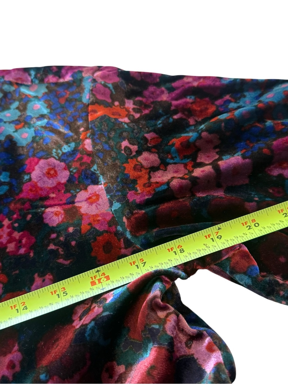Anthropologie Maeve Velvet Floral Tiered Mini Shirt Dress Boho Cottagecore XS - Picture 9 of 15